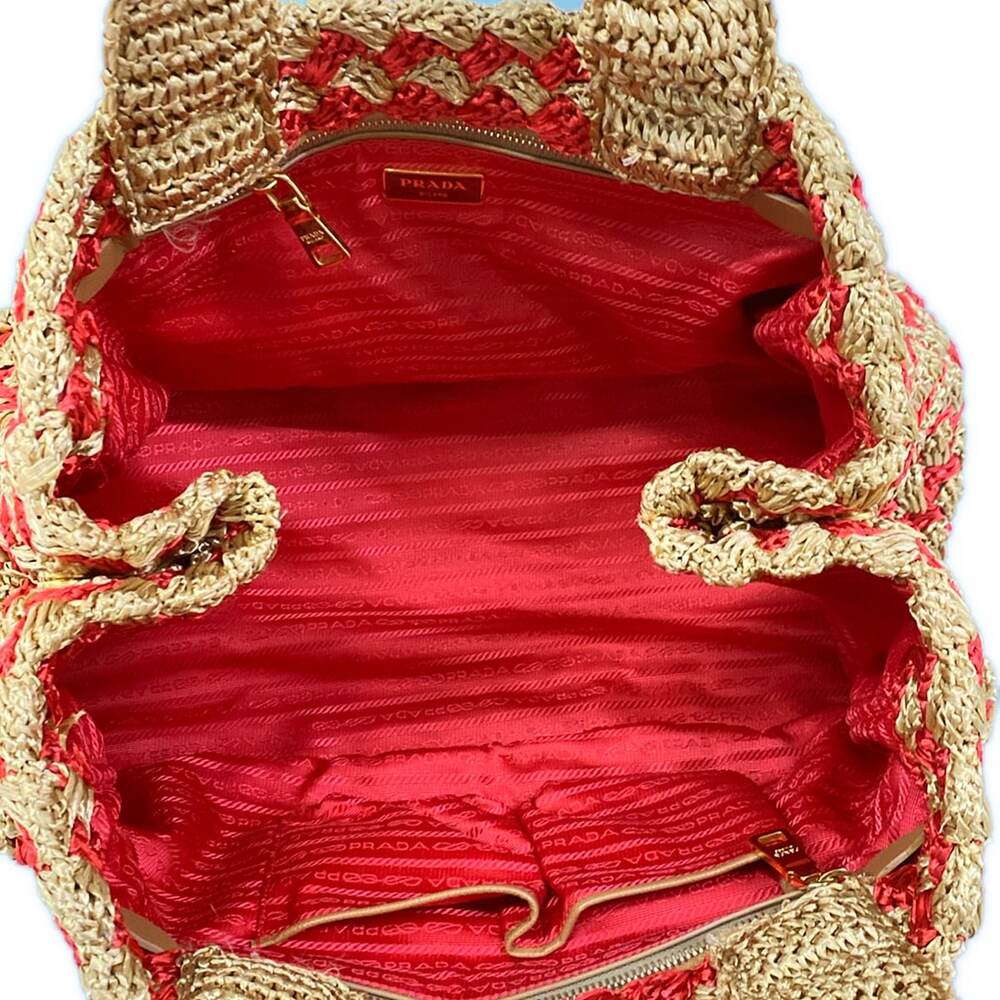 Prada Tote Bag Beige Red - Picture 7 of 15